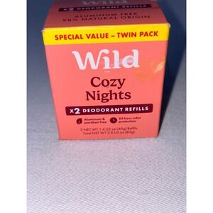 Wild Cozy Nights Deodorant Refills Twin Pack Aluminum Free 2.8oz Natural Vegan
